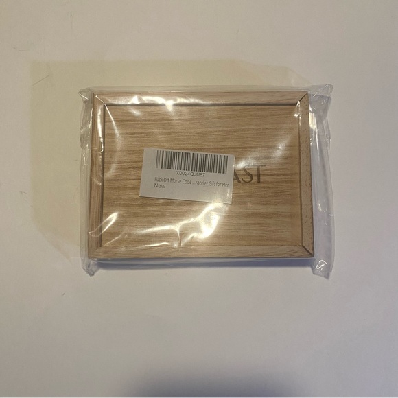 Morse code sterling silver beaded bracelet F*ck Off adjustable NWT,gift box - Picture 5 of 5